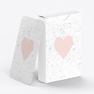 Modern Pastel Pink & Heart Lovely Gift Poker Cards