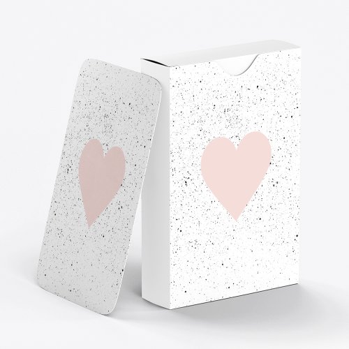 Modern Pastel Pink  Heart Lovely Gift Poker Cards