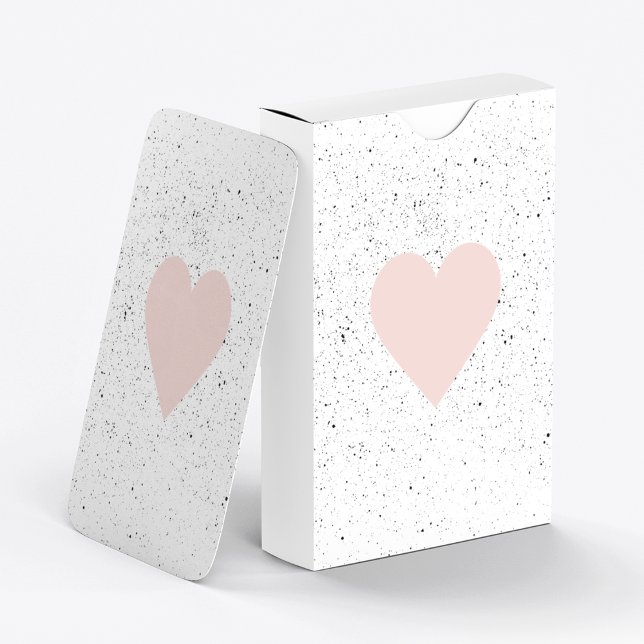 Modern Pastel Pink & Heart Lovely Gift Poker Cards (Creator Uploaded)