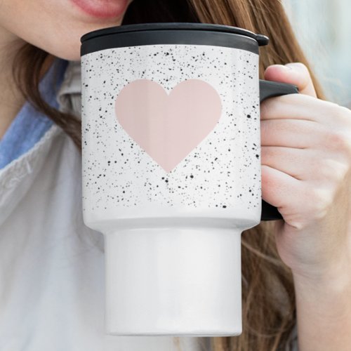 Modern Pastel Pink  Heart Lovely Gift Travel Mug