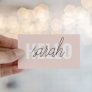 Modern Pastel Pink Hello And You Name Business Card
