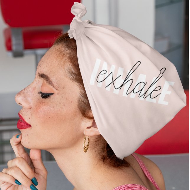 Modern Pastel Pink Inhale Exhale Quote Bandana (Creator Uploaded)