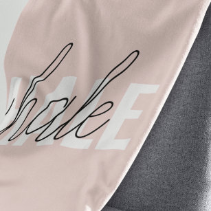 Modern Pastel Pink Inhale Exhale Quote Fleece Blanket