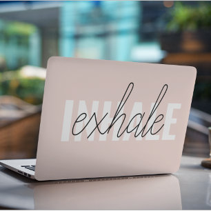 Modern Pastel Pink Inhale Exhale Quote HP Laptop Skin