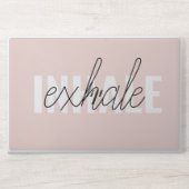 Modern Pastel Pink Inhale Exhale Quote HP Laptop Skin (Front)