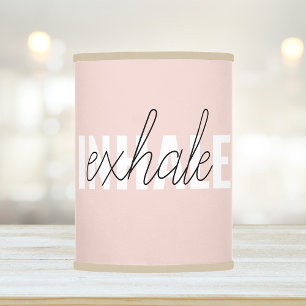 Modern Pastel Pink Inhale Exhale Quote Lamp Shade