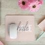 Modern Pastel Pink Inhale Exhale Quote Mouse Pad