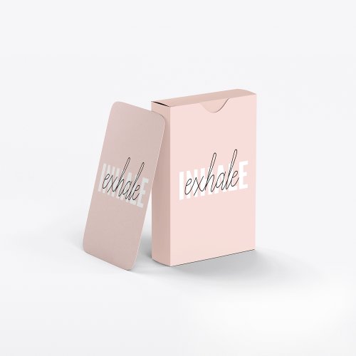 Modern Pastel Pink Inhale Exhale Quote Poker Cards