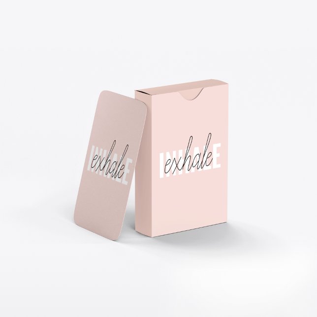 Modern Pastel Pink Inhale Exhale Quote Poker Cards (Creator Uploaded)