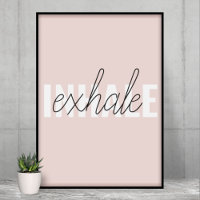 Modern Pastel Pink Inhale Exhale Quote