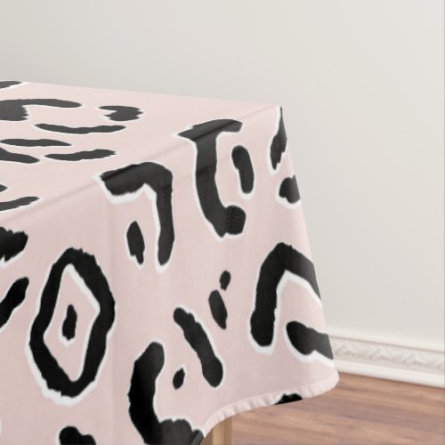 Modern Pastel Pink Leopard  Animal Tablecloth