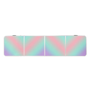 Modern pastel pink light green purple gradient beer pong table
