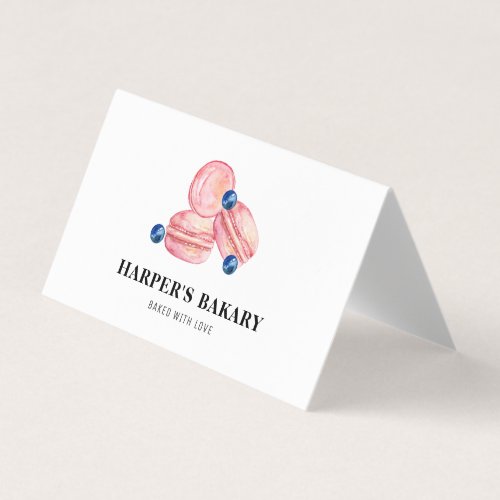 Modern Pastel Pink Macarons Professional Logo Business Card