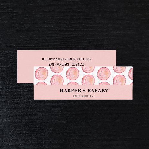 Modern Pastel Pink Macarons Professional Logo Mini Business Card
