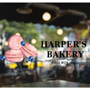 Modern Pastel Pink Macarons Professional Logo Window Cling