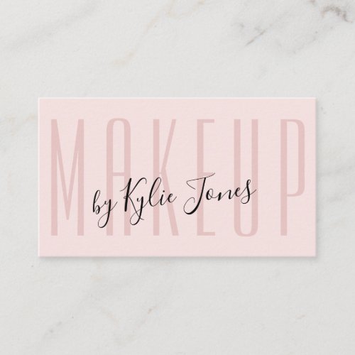 Modern Pastel Pink Makeup MUA Beauty Girly Business Card