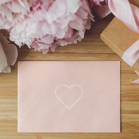Modern Pastel Pink & Minimalist Heart Lovely Gift
