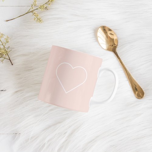 Modern Pastel Pink  Minimalist Heart Lovely Gift Coffee Mug