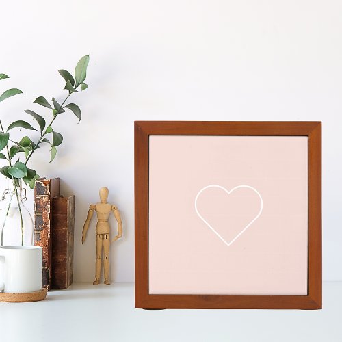 Modern Pastel Pink  Minimalist Heart Lovely Gift Desk Organizer