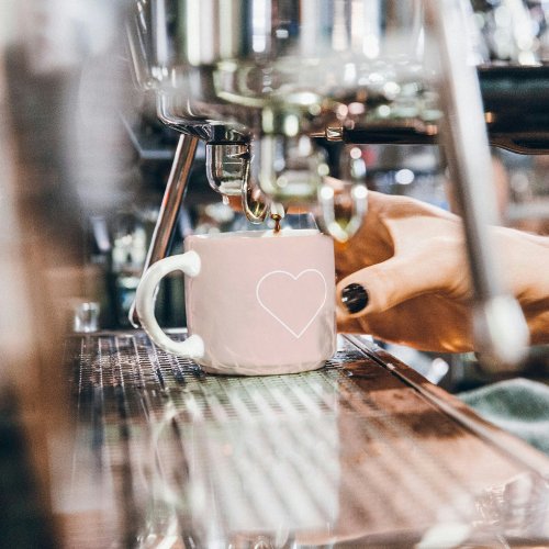 Modern Pastel Pink  Minimalist Heart Lovely Gift Espresso Cup