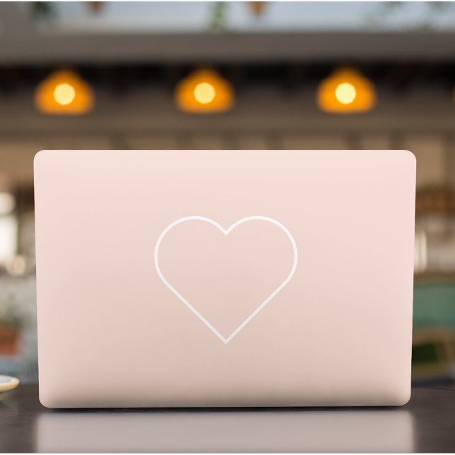 Modern Pastel Pink & Minimalist Heart Lovely Gift HP Laptop Skin (Creator Uploaded)