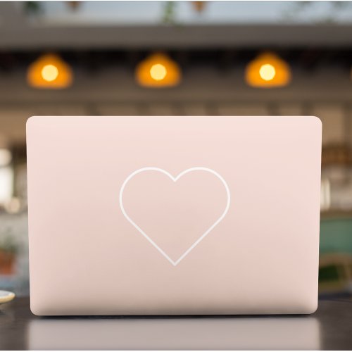 Modern Pastel Pink  Minimalist Heart Lovely Gift HP Laptop Skin