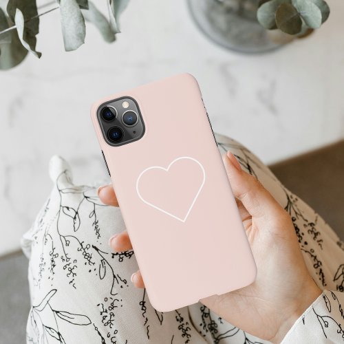 Modern Pastel Pink  Minimalist Heart Lovely Gift iPhone 11Pro Max Case