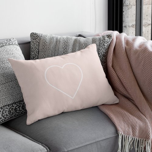 Modern Pastel Pink  Minimalist Heart Lovely Gift Lumbar Pillow
