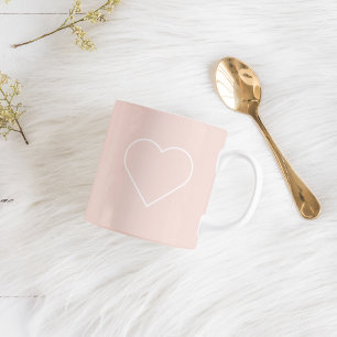 Modern Pastel Pink & Minimalist Heart Lovely Gift Mug