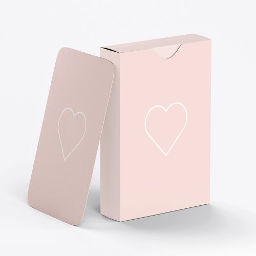 Modern Pastel Pink  Minimalist Heart Lovely Gift Poker Cards