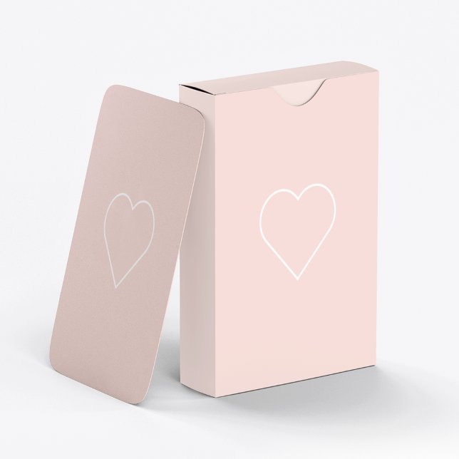 Modern Pastel Pink & Minimalist Heart Lovely Gift Poker Cards (Creator Uploaded)