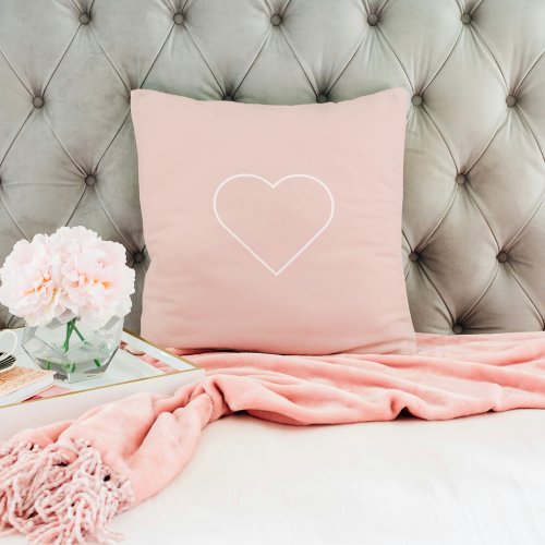 Modern Pastel Pink  Minimalist Heart Lovely Gift Throw Pillow