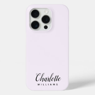 Modern Pastel Pink Monogram iPhone 15 Pro Case