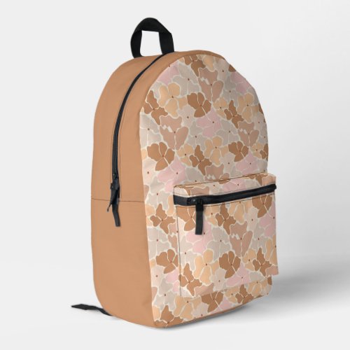 Modern Pastel Pink Orange Floral Girly Pattern Printed Backpack