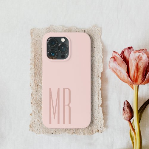 Modern Pastel Pink  Personal Initial Girly Case_M iPhone 13 Pro Case