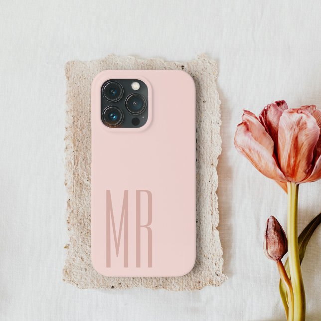 Modern Pastel Pink | Personal Initial Girly Case-M Case-Mate iPhone Case (Creator Uploaded)