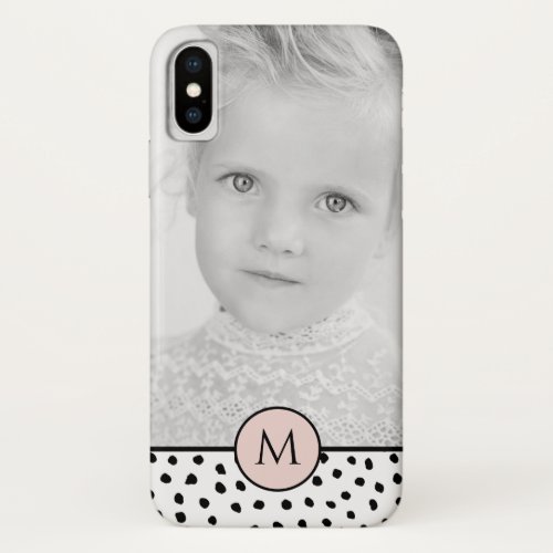 Modern Pastel Pink Personalized Photo  Name Gift iPhone XS Case