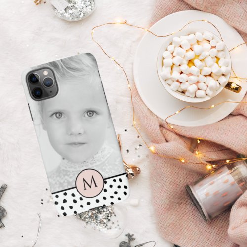 Modern Pastel Pink Personalized Photo  Name Gift iPhone 11Pro Max Case