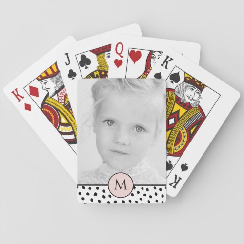 Modern Pastel Pink Personalized Photo  Name Gift Poker Cards