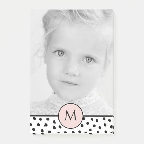 Modern Pastel Pink Personalized Photo  Name Gift Post_it Notes