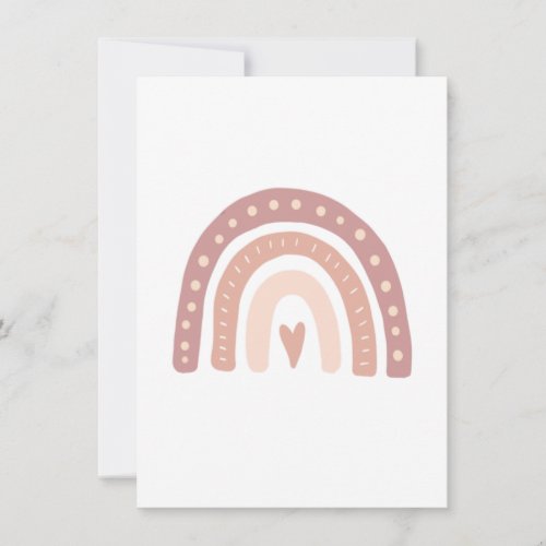 Modern Pastel Pink Rainbow Boho Guess the Name Invitation