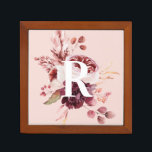 Modern Pastel Pink & Red Floral With Initial Desk Organizer<br><div class="desc">The Modern Pastel Pink & Red Floral With Initial design is a visually stunning and sophisticated combination of soft pastel pink hues and vibrant red tones. At the center of the design is a customizable initial, adding a personal touch to the overall aesthetic. The initial is bold and prominent, standing...</div>