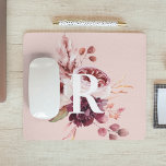 Modern Pastel Pink & Red Floral With Initial Mouse Pad<br><div class="desc">The Modern Pastel Pink & Red Floral With Initial design is a visually stunning and sophisticated combination of soft pastel pink hues and vibrant red tones. At the center of the design is a customizable initial, adding a personal touch to the overall aesthetic. The initial is bold and prominent, standing...</div>