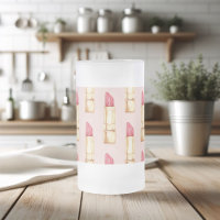 Modern Pastel Pink & Red Lipstick Pattern Girly