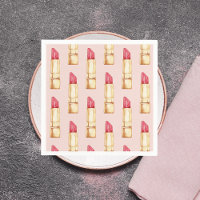 Modern Pastel Pink & Red Lipstick Pattern Girly