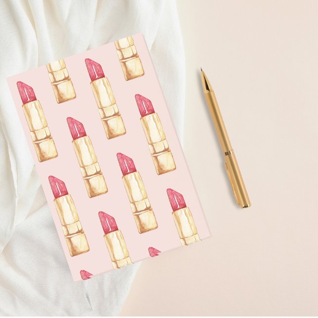 Modern Pastel Pink & Red Lipstick Pattern Girly Post-it Notes (Creator Uploaded)