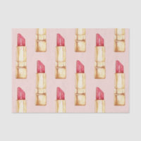 Modern Pastel Pink & Red Lipstick Pattern Girly