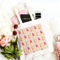 Modern Pastel Pink & Red Lipstick Pattern Girly
