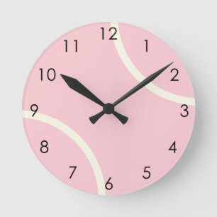 Modern Pastel Pink Tennis Ball Round Clock