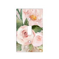 Modern Pastel Pink Watercolor Flowers & Name